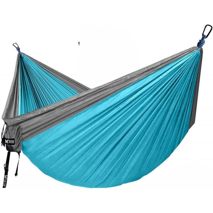 Hamac Avec Moustiquaire 1 Personne - Nylon Parachute 250x80cm - Sangles Et Mousquetons Inclus