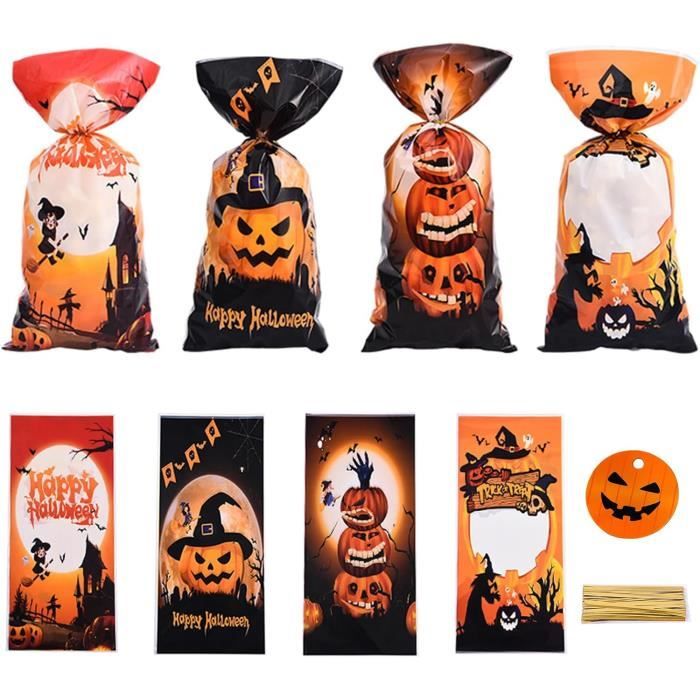 Sac à Bonbons Halloween Lumineux LED – En PU Et éponge, 25x19 Cm – Poignée, Décoration Festive – Orange
