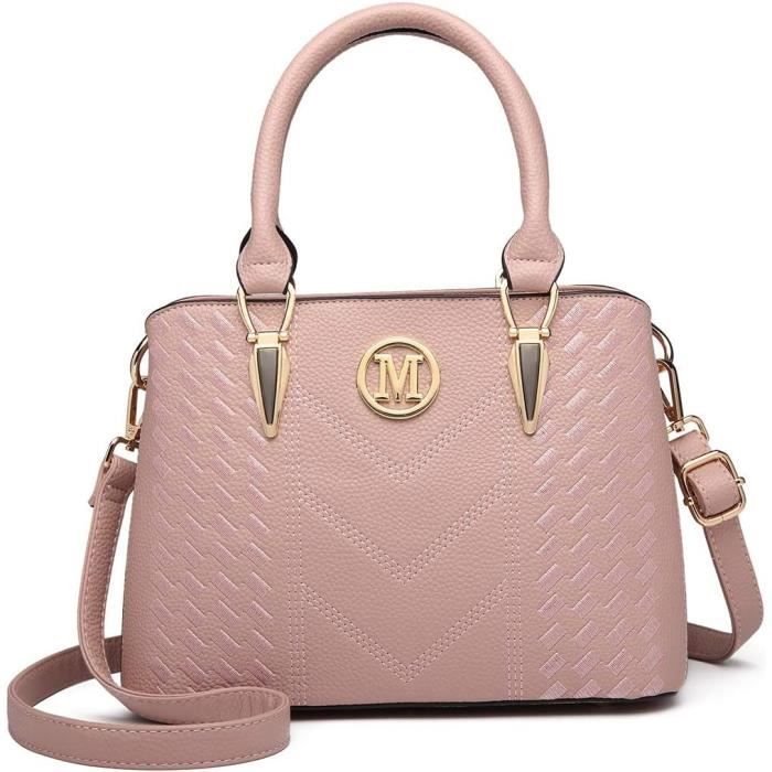 Sac à Main Femme Vintage Fermeture Kiss Lock - Simili Cuir, Bandoulière Amovible, Poignée Perles - 8