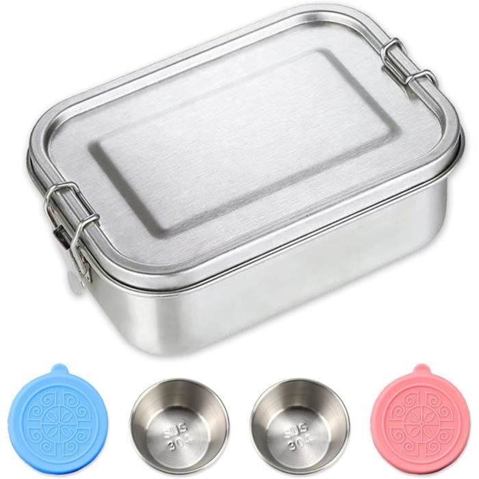 Boite Alimentaire Inox Boîte à Déjeuner En Acier Inoxydable Redcliffs - 1,2 Litres, Double Couvercle, Plateau Amovible Boîte Déjeuner Camping