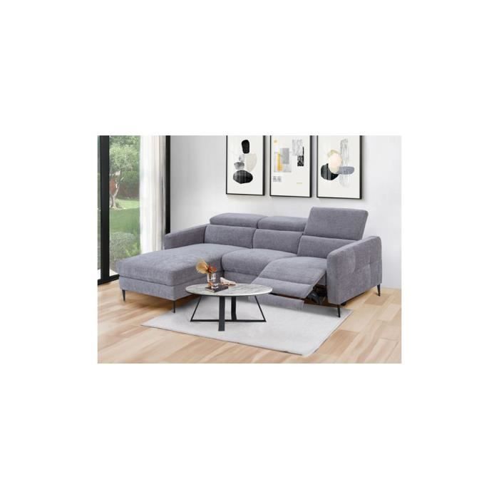 Canapé d'angle Gris Tissu Design Confort
