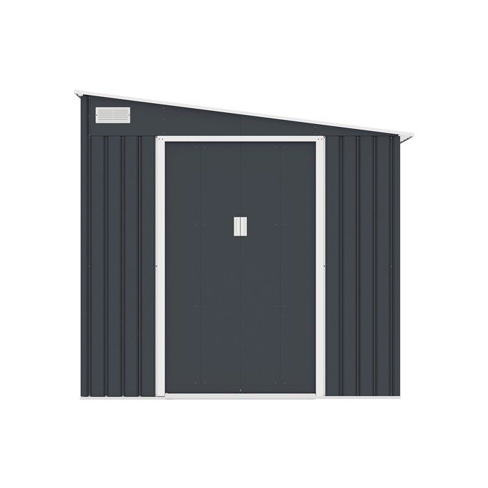 Abri de jardin métal adossé en acier galvanisé anthracite 549 m² - DAUSTIN