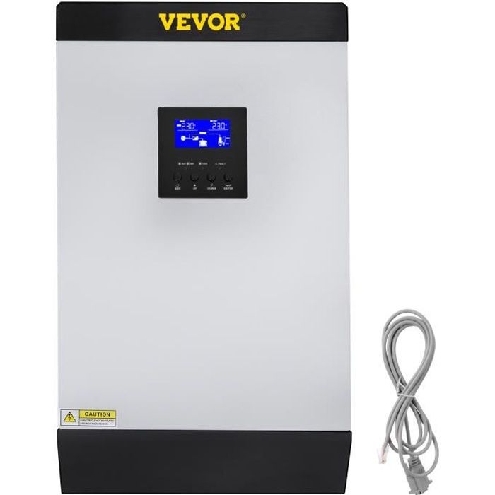 Onduleur Solaire Hybride - VEVOR - Convertisseur Pur Sinus MPPT 5000 VA 48 V à 230 V