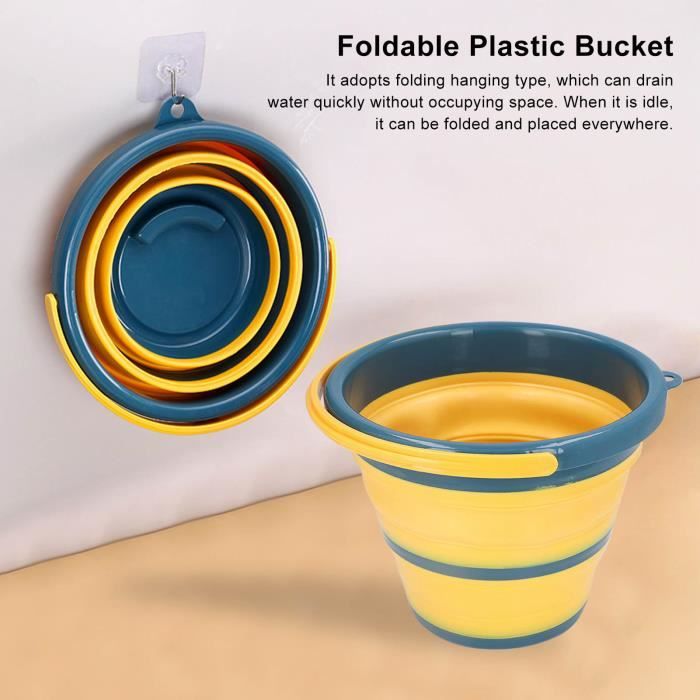Navaris Seau pliable avec poignée – Seau portable de 5 L pour