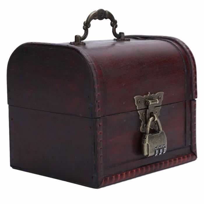 Boîte De Rangement Bois Ancien Coffre de Rangement 100 x 42 x 46 cm