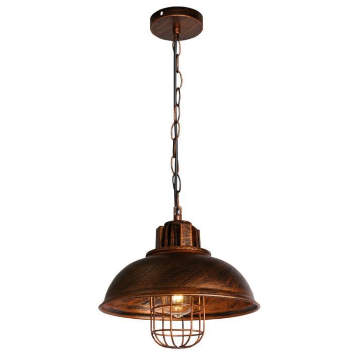 UNI Lustre Suspension Industrielle Rétro E27 33cm Bronze Plafonnier Luminaire Cuisine Café Salon Restaurant