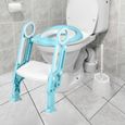 KEDIA. Reducteur Toilette Enfant Rehausseur Toilette Enfant avec Marche Réducteur Wc Enfant, blanc + bleu clair-1