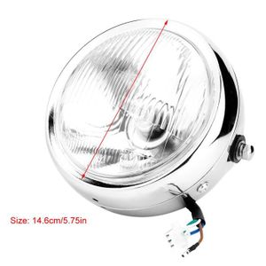 Phare Moto LED Rond Universel 12V H4 35W – Feu Avant Jaune Avec Support – Éclairage Puissant