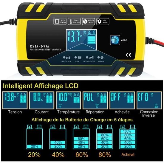 Chargeur De Voiture électrique Portable Type 2 EVJUICION - 8 Mètres, 3,68 KW, Programmable 6A-16A, Avec écran Numérique Et Support Mural