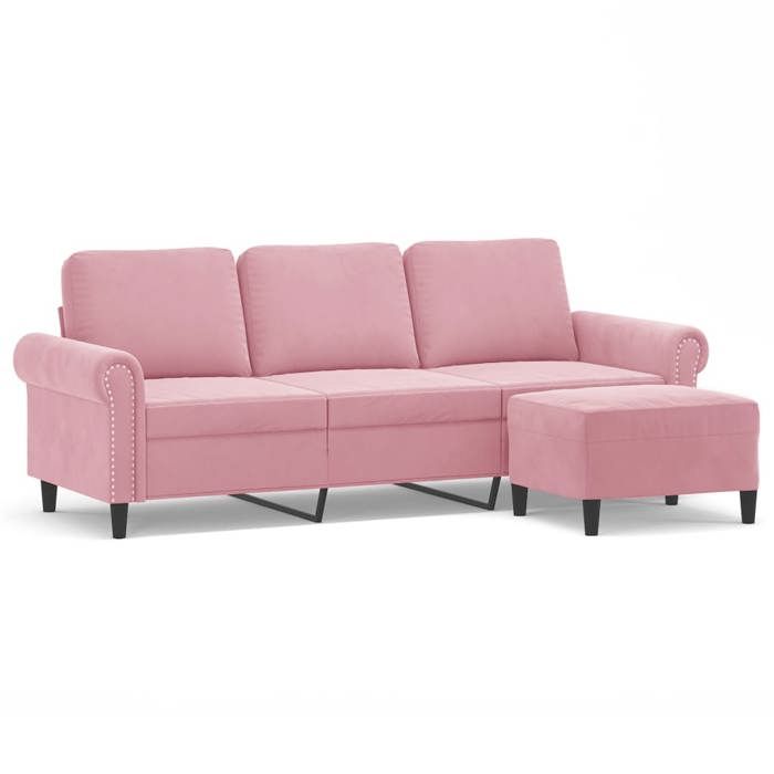Mxzzand-Canapé à 3 places Rose 180 cm Velours-DX1118 - Maison