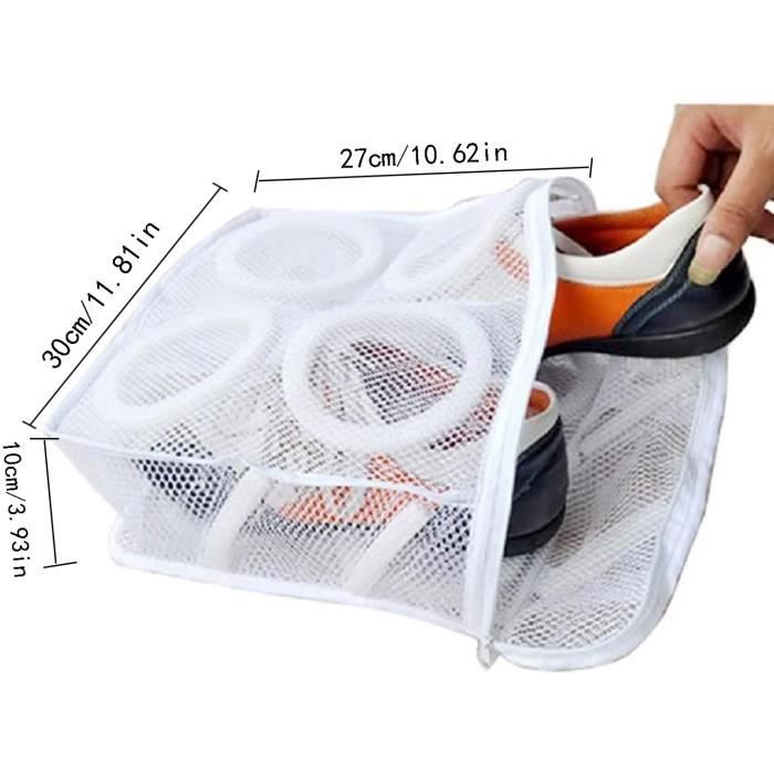 White - Sac à linge en maille rectangulaire pour machine à laver, sac de  rangement pour chaussures, sac de vo - Cdiscount Electroménager