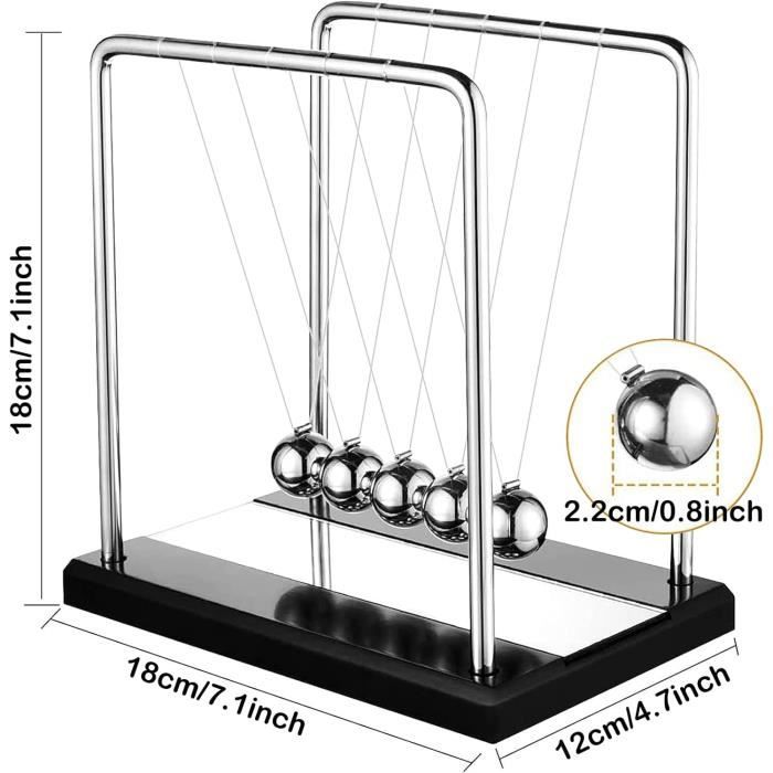 Balancier Pendule de Newton Grande Jeux Scientifiques Éducatif pour Enfant  Newtons Physique Science Énergie Pendule Balle d'équilibre Jouet de Bureau