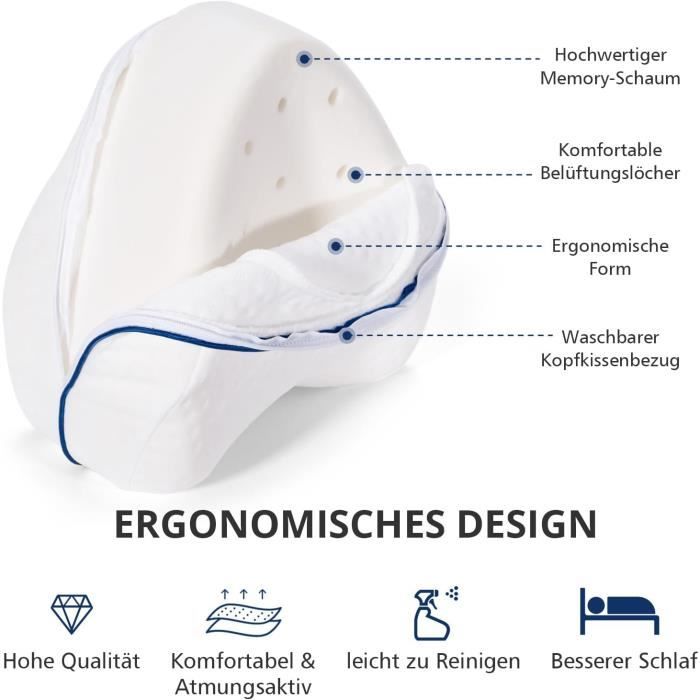 Coussin Élévateur De Jambes Dreamzie - Mémoire De Forme - Pour Douleurs Dos, Genoux, Jambes Lourdes - Lavable Et Hypoallergénique