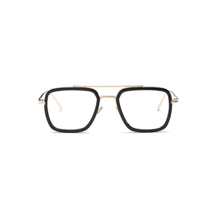 Lunettes de Soleil Homme Femme Carr e Monture Dor e Cercle