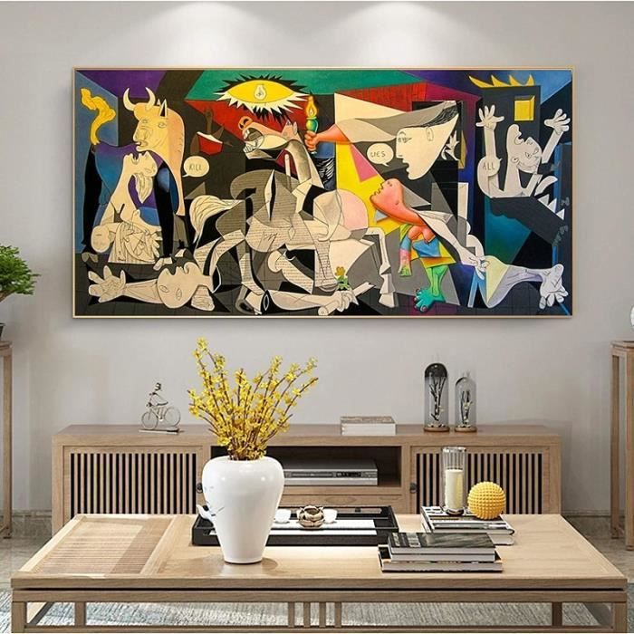 Moderne Abstrait Picasso CéLèBre Peinture Affiches Et Toile Tableau Peinture  Murale Art pour Salon Decoration 50x100cm sans Cadre - Cdiscount Maison