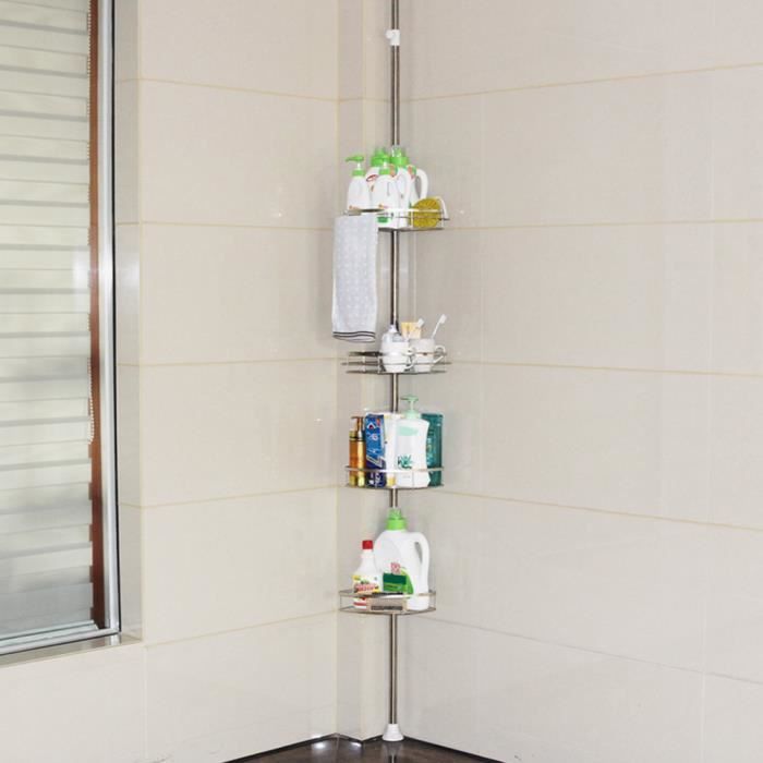 CGBE Étagère Salle De Bain 2 Pièces - Adhésif Fort Sans Perçage - Panier Range Petit Espace