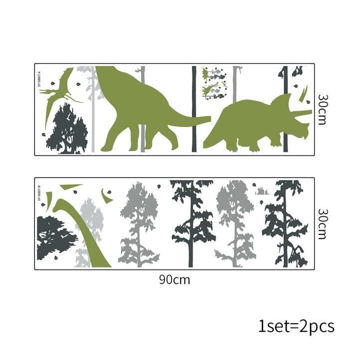 Sticker Trompe L'oeil Dinosaure De Face 105x70cm