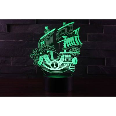 Lampe 3D DEL Bateau Pirate One Piece 🏴‍☠️ – Légende De Pixel
