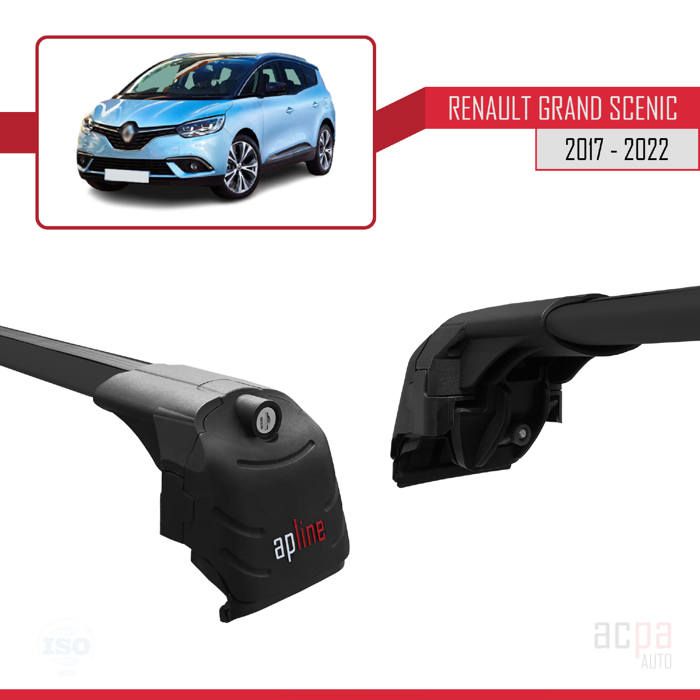 Compatible avec Renault Grand Scenic (Mk3) 2009-2016 Barres de Toit ACE-1 Railing Porte-Bagages de voiture 3 BARRAS GRIS - Auto