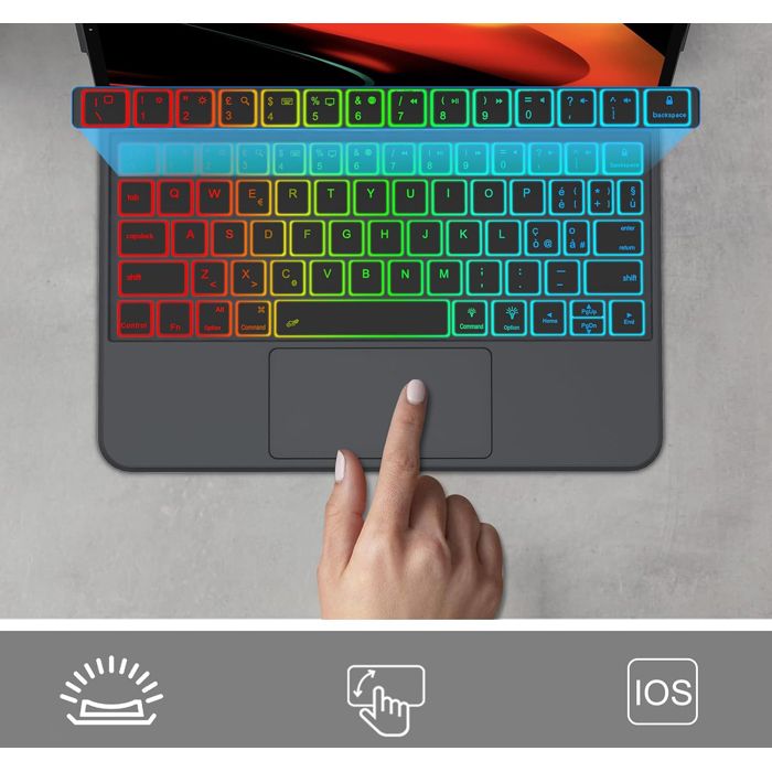 JADEMALL Toetsenbordhoes Voor IPad Air 13 M2/M3 – Met Touchpad, Verlichting En Penhouder, Grasgroen