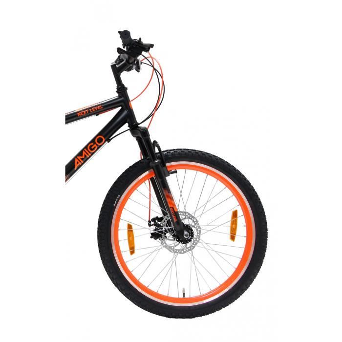 AMIGO VTT Hardtail Next Level 24 pouces 39 cm Junior 21SP V Brake