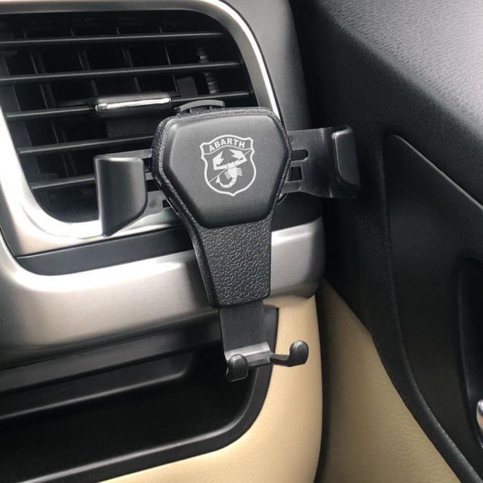 BYBEST Support Téléphone Voiture, Pour Fiat 500 Abarth 595 Porte Téléphone Voiture Grille D'aération Avec Clip Amélioré Rotation 360°,A
