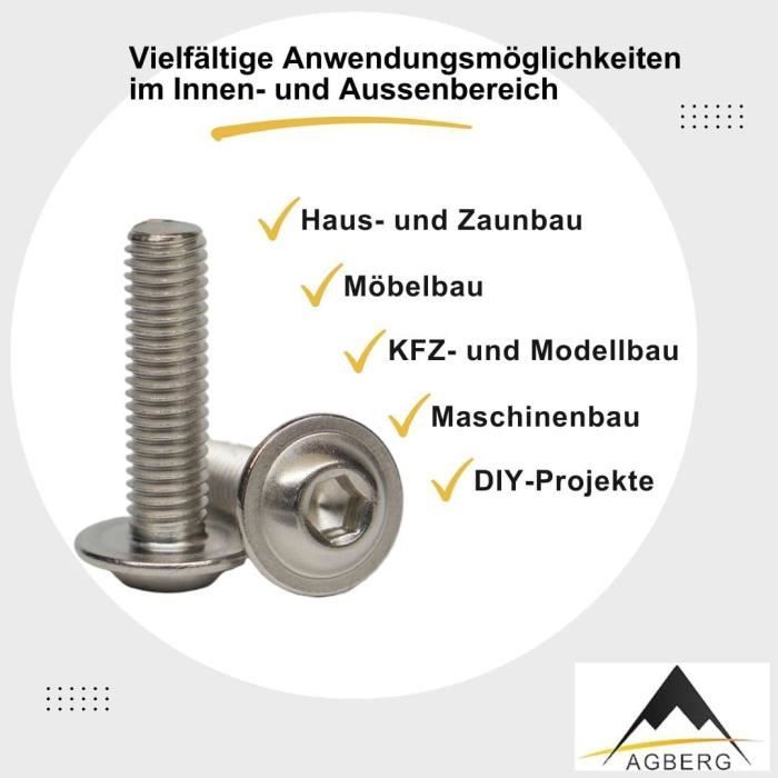 Vis M5x10mm Tête Bombée Phillips - Acier Inoxydable - 25 Pièces - Uxcell - Neuf