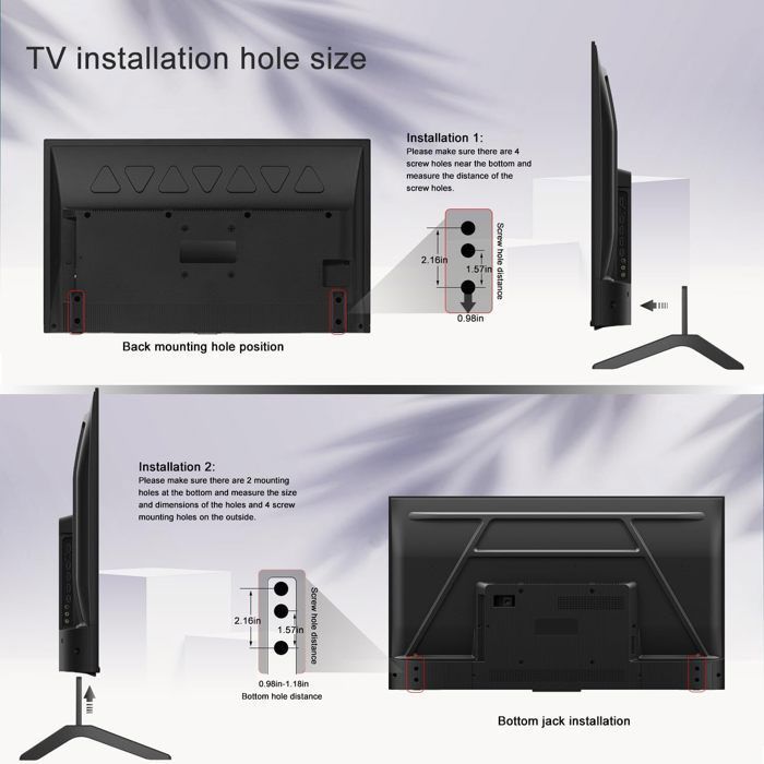 Meuble TV Sur Pied Universel 32-65 Pouces - Support TV Plat Et Incurvé Jusqu'à 45 Kg - Distance 22-55 Mm