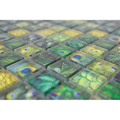 Mosaïque Verre Pierre naturelle Carrelage Celestiana Ornament Brick Gris Mix