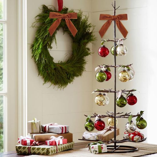 Lot De 5 Guirlandes De Noël Torsadées Avec Nœuds Rouges - 200 Cm, Décoration Intérieure/extérieure