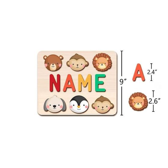 Name Puzzle Personnalisé pour Enfants Puzzle en Bois avec Name et Bebe  Puzzle Enfant 1 2 3 Ans Puzzle préscolaire pour garçon