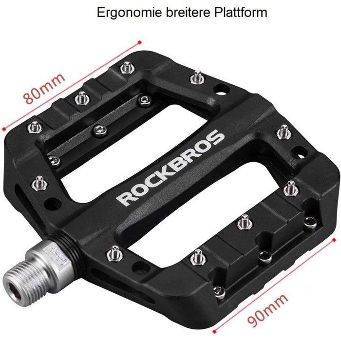 Pédales Plates Vélo RockBros En Aluminium Ultraléger - Axe 9/16