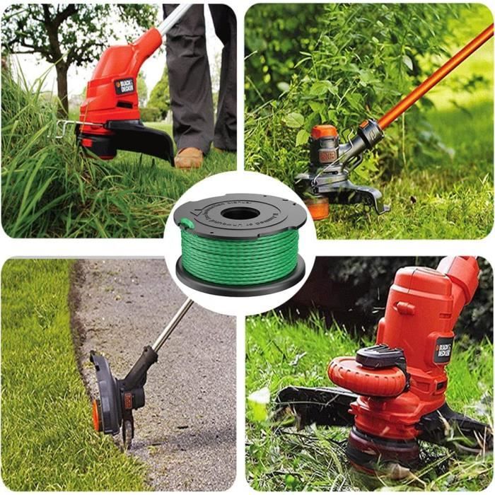 Bobine Et Fil Pour Coupe-bordures Black & Decker GL315 GL350 GL650 - Lot Avec Capuchon Et 3 Bobines - Diamètre 1,65 Mm