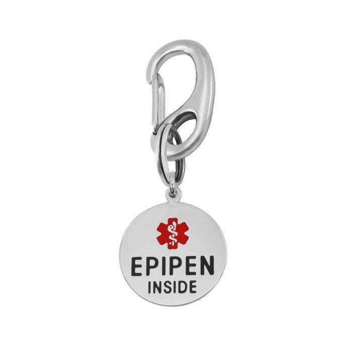 Bracelet De Montre Vendu Seul AYDFY 1 EpiPen Tag Sac EpiPen Tag Quick Clip Entierement chirurgical inoxydable Double Sided Achat vente bracelet de montre Mixte Adulte Cdiscount