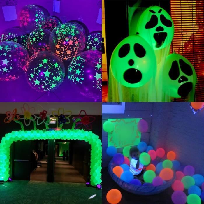 150 Pcs Ballons Fluorescents Phosphorescents,Ballon Fluo, Ballon Fluorescent  Dans Le Noir, Mini Ballons En Latex À Pois Pour[u14315] - Cdiscount Maison
