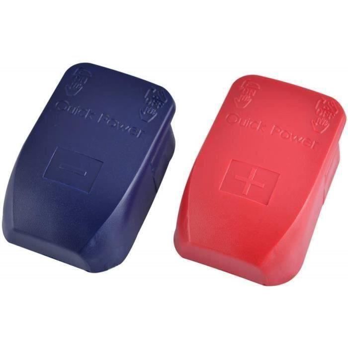 Cosses Rapides Pour Batterie 12V/24V - Lot De 2 Paires (rouge + Bleu) - Cuivre + ABS - Pour Voiture, Bateau, Camping-car