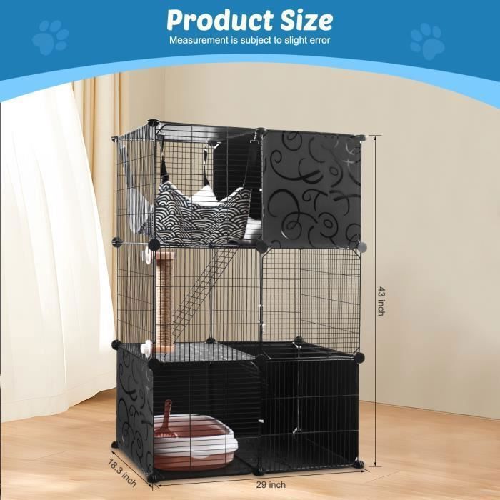 Cage Pour Chat Intérieur - Toilettage, Bain, Transport - Métal à Mailles, Tailles S/M/L