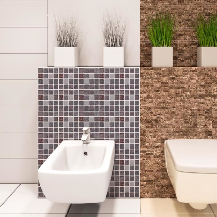 Umelee Stickers Carrelage 72 Pièces, 10×10 cm, Carrelage Adhésif Mural en PVC Imperméables de Style Marocain, Carreaux Adhésif, Autocollant Décoratif pour Cuisine, Salle de Bain, Chambre, Meubles
