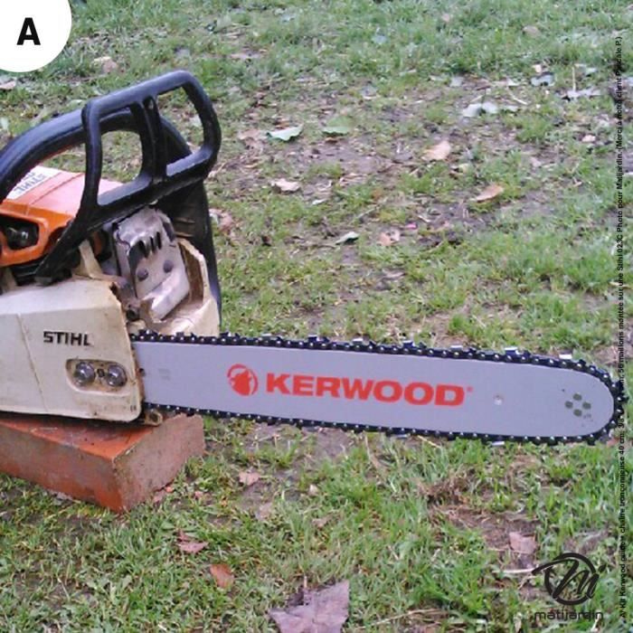 Kit Kerwood guide + chaîne tronçonneuse 35 cm, 3/8LP 1,3 mm. 52 maillons -  Matijardin