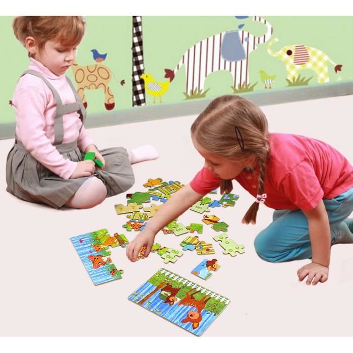 Jouet Puzzle en Bois pour Enfants, 4 Niveaux de Difficulté, 9 12 15 20  Pièces, pour Garçons Filles de 6 Ans + (Zoo Thème 1) - Cdiscount Maison