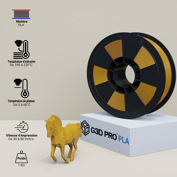 PETG Noir 1Kg G3D PRO 1.75mm - Grossiste 3D