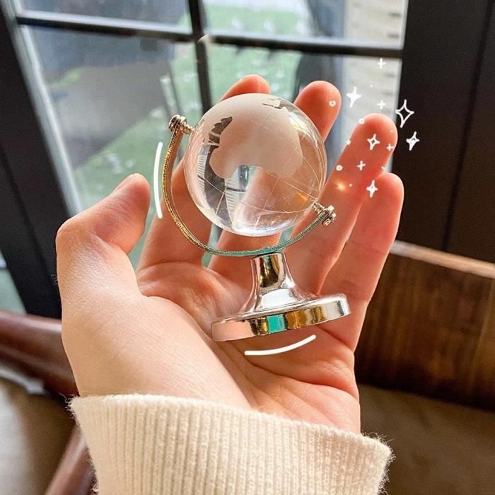 Boule De Cristal De Globe Du Monde 3D, Mini Globe En Verre Clair Bureau  Sphère Affichage Carte Du Monde Presse-Papier Miniatu[H2838] - Cdiscount  Maison