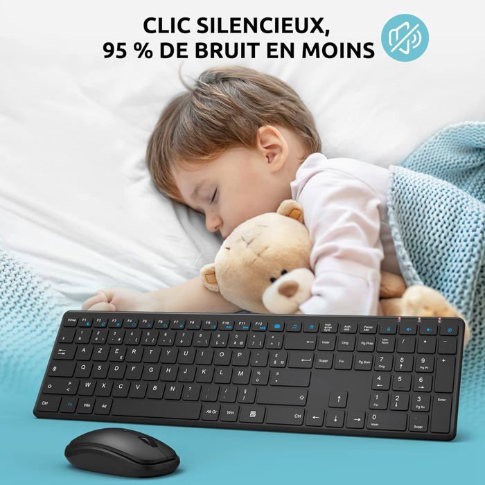 Ensemble clavier et souris sans fil, 9 effets rétroéclairés, repose-poignet, support de téléphone, claviers ergonomiques Ensemble clavier et souris sans fil, 9 effets rétroéclairés, repose-poignet, support de téléphone, claviers ergonomiques