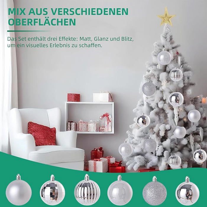 Klinna - Lot De 36 Boules De Noël En Plastique Incassables De