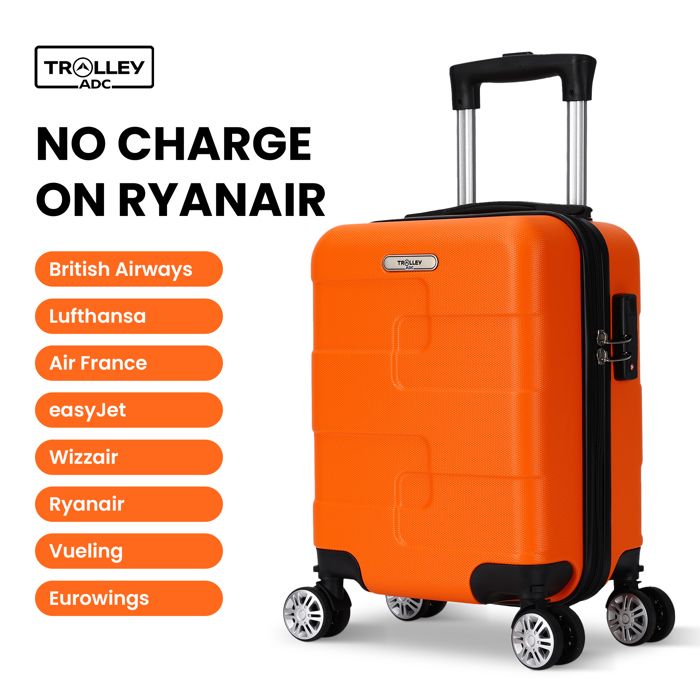 Valise Trolley Cabine ABS PC Léger Valises Cabine avec et Serrure TSA Bagage Cabine et 4