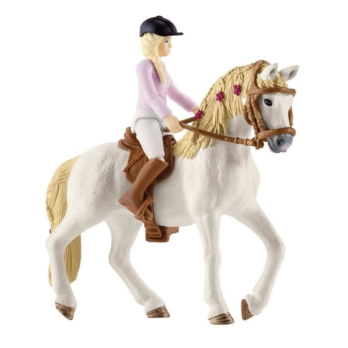 Schleich Horse Club – Coffret D'entraînement à La Voltige De Mia – Cheval Gris Pommelé, Mia, Tom, 18 Accessoires, Dès 5 Ans
