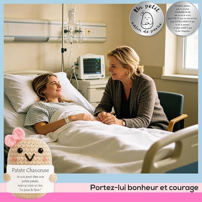 Tixlux Pomme de terre positive, poupée créative à tricoter en laine de pomme de terre et petite poche hug porte-bonheur, cadeau de rétablissement Tixlux Pomme de terre positive, poupée créative à tricoter en laine de pomme de terre et petite poche hug porte-bonheur, cadeau de rétablissement