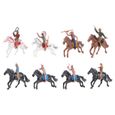 8pcs Indiens Figurines en plastique Playset Équitation Figure Toy Toy West Cowboy Modèle orne style assorti-0
