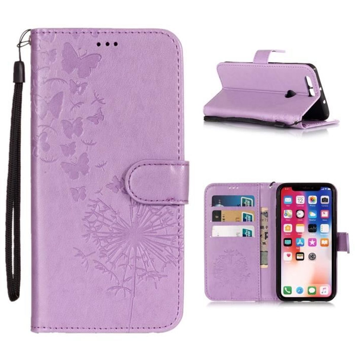 Étui Honor 400 5G - Coque Portefeuille Papillon, Protection Anti-choc Avec Support