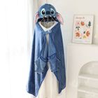 IHABOR Lilo et Stitch - Couverture à Capuche avec Oreilles 3D -Couverture de Camping ,Poncho Confortable pour Voyage,100x150cm,Bleu